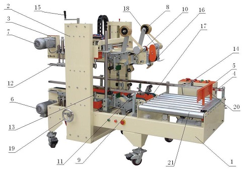 角边自动胶带封箱机结构